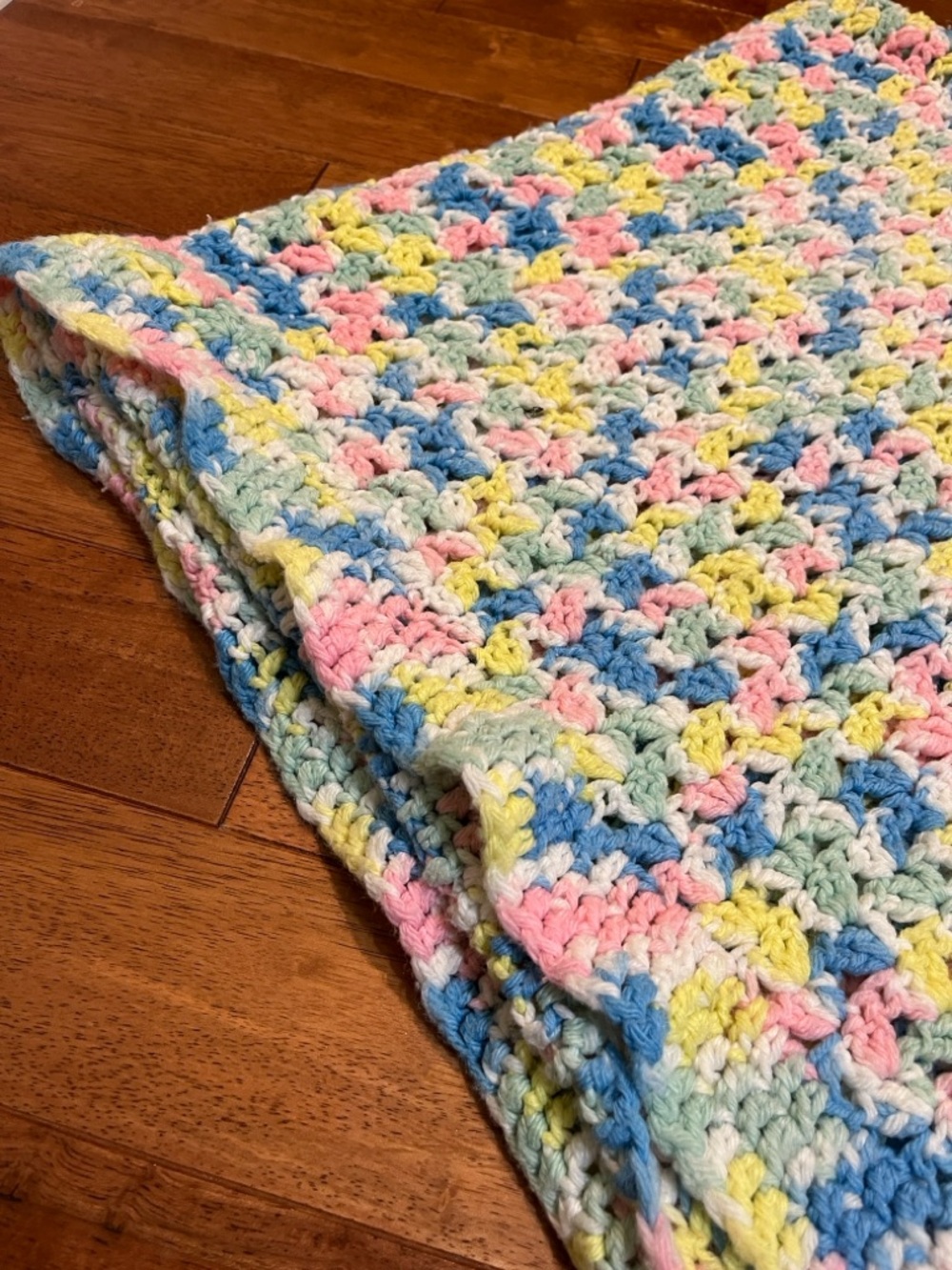 Handmade Multicolor Crochet Baby Blanket 40 x 40inch blanket
